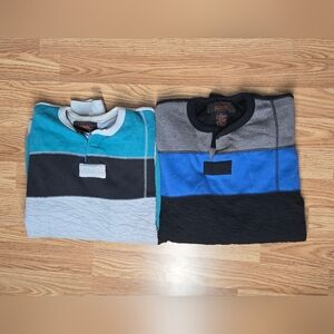 Vintage Hot Tracks Green and Blue Crewneck Sweaters with Classic Design